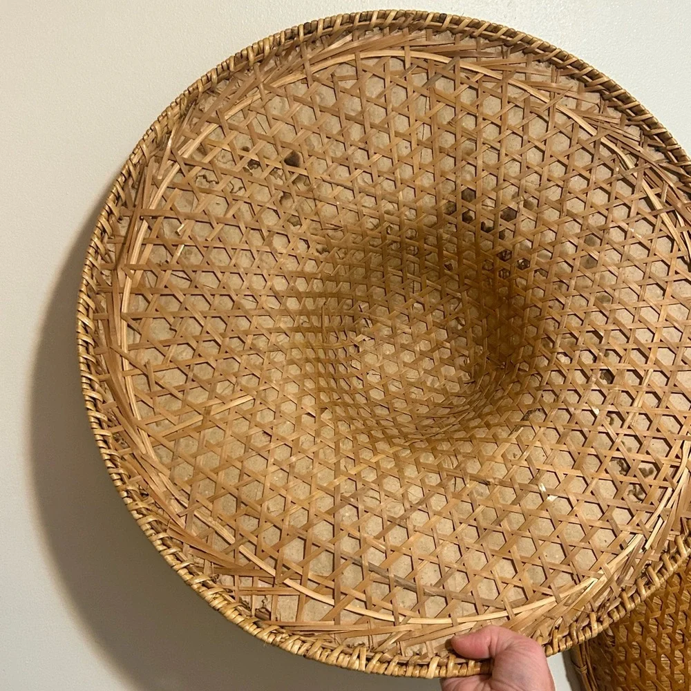 Elegant vintage Woven Chinese rice hat